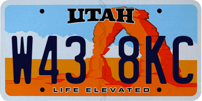 UT license plate W438KC