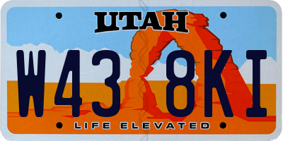 UT license plate W438KI