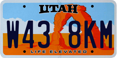 UT license plate W438KM