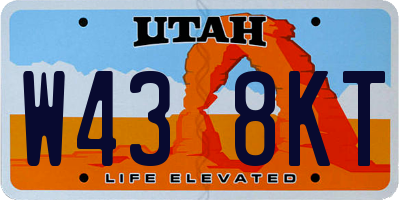 UT license plate W438KT