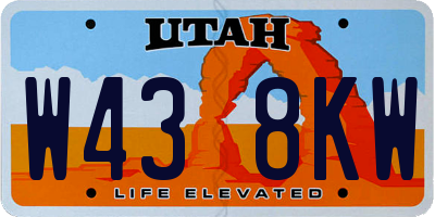 UT license plate W438KW