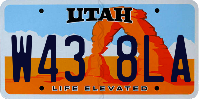 UT license plate W438LA