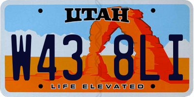 UT license plate W438LI