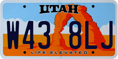 UT license plate W438LJ