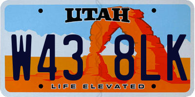 UT license plate W438LK