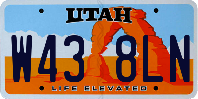 UT license plate W438LN