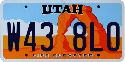 UT license plate W438LO