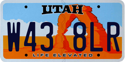UT license plate W438LR