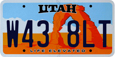 UT license plate W438LT