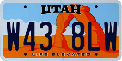 UT license plate W438LW