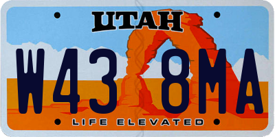 UT license plate W438MA