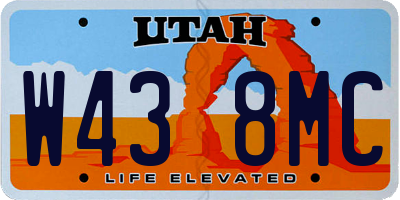 UT license plate W438MC