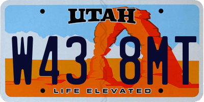 UT license plate W438MT