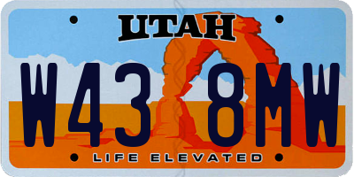 UT license plate W438MW