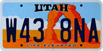 UT license plate W438NA