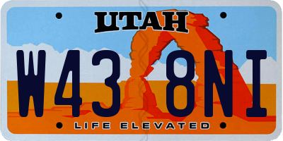 UT license plate W438NI