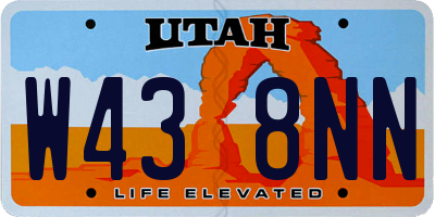 UT license plate W438NN