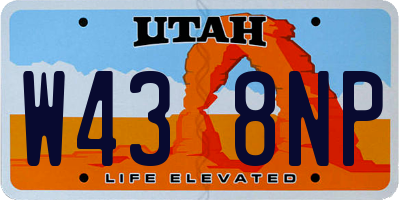 UT license plate W438NP