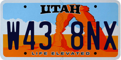 UT license plate W438NX