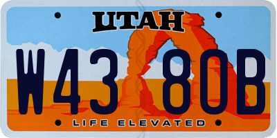 UT license plate W438OB