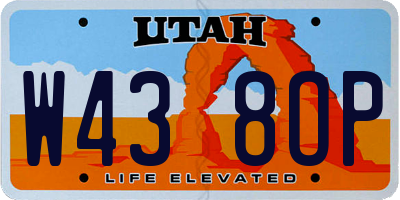 UT license plate W438OP