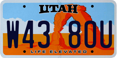 UT license plate W438OU