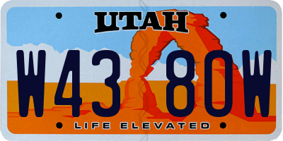 UT license plate W438OW