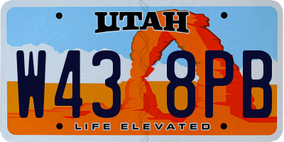 UT license plate W438PB