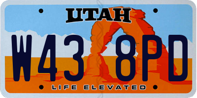 UT license plate W438PD