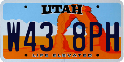 UT license plate W438PH