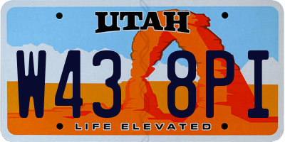UT license plate W438PI
