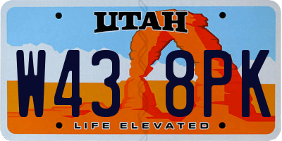 UT license plate W438PK