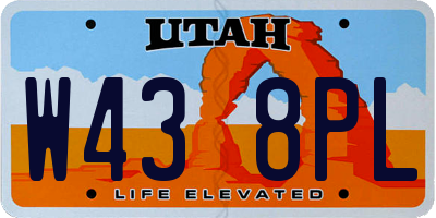 UT license plate W438PL