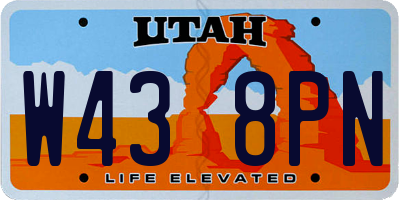 UT license plate W438PN