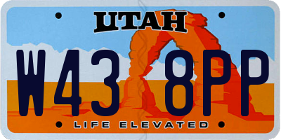 UT license plate W438PP