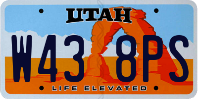 UT license plate W438PS
