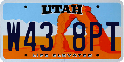 UT license plate W438PT