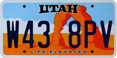 UT license plate W438PV