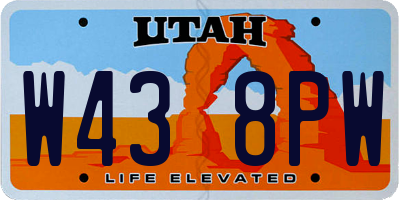 UT license plate W438PW