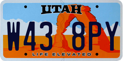 UT license plate W438PY