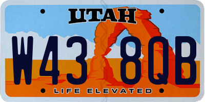 UT license plate W438QB