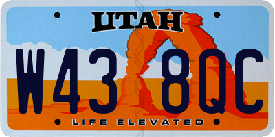 UT license plate W438QC