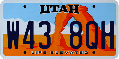 UT license plate W438QH