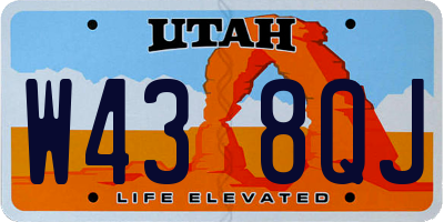 UT license plate W438QJ