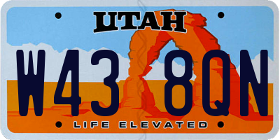 UT license plate W438QN