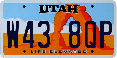 UT license plate W438QP