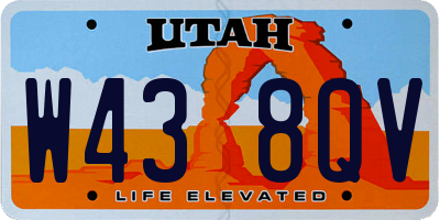 UT license plate W438QV