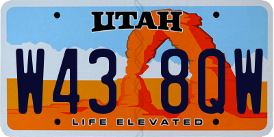 UT license plate W438QW