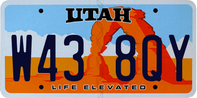 UT license plate W438QY