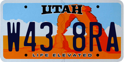 UT license plate W438RA